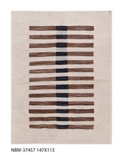 Load image into Gallery viewer, Crème Tapijt Laagpolig Handgeweven Wollen Vloerkleed - Koho Afghan Modern Kelim 147x113