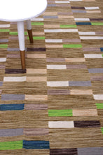 Load image into Gallery viewer, Beige Tapijt Laagpolig Handgeweven Wollen Vloerkleed - Koho Afghan Modern Kelim 224x159