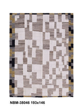 Load image into Gallery viewer, Beige Tapijt Laagpolig Handgeweven Wollen Vloerkleed - Koho Afghan Modern Kelim 193x146