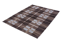 Load image into Gallery viewer, Bruin Tapijt Laagpolig Handgeweven Wollen Vloerkleed - Koho Afghan Modern Kelim 172x128