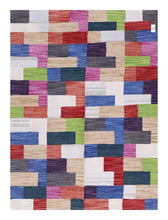 Load image into Gallery viewer, Kleurrijk Tapijt Laagpolig Handgeweven Wollen Vloerkleed - Koho Afghan Modern Kelim 173x125