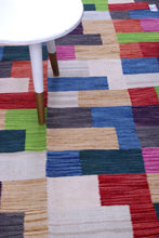 Load image into Gallery viewer, Kleurrijk Tapijt Laagpolig Handgeweven Wollen Vloerkleed - Koho Afghan Modern Kelim 173x125