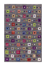 Load image into Gallery viewer, Grijs Tapijt Laagpolig Handgeweven Wollen Vloerkleed - Koho Afghan Modern Kelim 149x102
