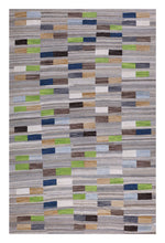 Load image into Gallery viewer, Grijs Tapijt Laagpolig Handgeweven Wollen Vloerkleed - Koho Afghan Modern Kelim 292x197