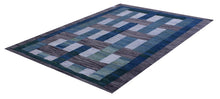 Load image into Gallery viewer, Blauw Tapijt Laagpolig Handgeweven Wollen Vloerkleed - Koho Afghan Modern Kelim 164x141