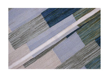 Load image into Gallery viewer, Blauw Tapijt Laagpolig Handgeweven Wollen Vloerkleed - Koho Afghan Modern Kelim 193x154