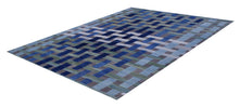 Load image into Gallery viewer, Blauw Tapijt Laagpolig Handgeweven Wollen Vloerkleed - Koho Afghan Modern Kelim 296x203