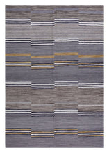 Load image into Gallery viewer, Grijs Tapijt Laagpolig Handgeweven Wollen Vloerkleed - Koho Afghan Modern Kelim 290x204