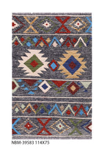 Load image into Gallery viewer, Kleurrijk Tapijt Laagpolig Handgeweven Wollen Vloerkleed - Koho Afghan Kelim 114x75
