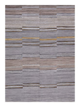 Load image into Gallery viewer, Grijs Tapijt Laagpolig Handgeweven Wollen Vloerkleed - Koho Afghan Modern Kelim 223x163