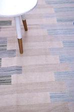 Load image into Gallery viewer, Blauw Tapijt Laagpolig Handgeweven Wollen Vloerkleed - Koho Afghan Modern Kelim 297x198