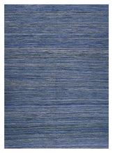 Load image into Gallery viewer, Blauw Tapijt Laagpolig Handgeweven Wollen Vloerkleed - Koho Afghan Modern Kelim 296x215