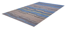 Load image into Gallery viewer, Blauw Tapijt Laagpolig Handgeweven Wollen Vloerkleed - Koho Afghan Modern Kelim 228x168