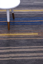 Load image into Gallery viewer, Blauw Tapijt Laagpolig Handgeweven Wollen Vloerkleed - Koho Afghan Modern Kelim 303x203