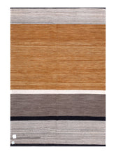 Load image into Gallery viewer, Oranje Tapijt Laagpolig Handgeweven Wollen Vloerkleed - Koho Afghan Modern Kelim 222x147