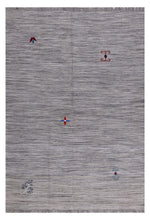 Load image into Gallery viewer, Grijs Tapijt Laagpolig Handgeweven Wollen Vloerkleed - Koho Afghan Modern Kelim 231x160