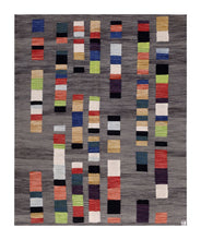 Load image into Gallery viewer, Grijs Tapijt Laagpolig Handgeweven Wollen Vloerkleed - Koho Afghan Modern Kelim 189x156