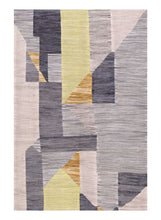 Load image into Gallery viewer, Grijs/Groen Tapijt Laagpolig Handgeweven Wollen Vloerkleed - Koho Afghan Modern Kelim 230x154