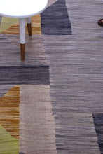 Load image into Gallery viewer, Grijs/Groen Tapijt Laagpolig Handgeweven Wollen Vloerkleed - Koho Afghan Modern Kelim 230x154