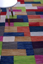 Load image into Gallery viewer, Kleurrijk Tapijt Laagpolig Handgeweven Wollen Vloerkleed - Koho Afghan Modern Kelim 297x198
