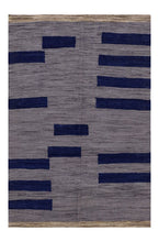 Load image into Gallery viewer, Grijs Tapijt Laagpolig Handgeweven Wollen Vloerkleed - Koho Afghan Modern Kelim 168x114