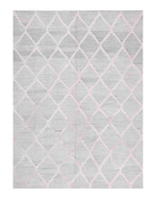 Load image into Gallery viewer, Grijs Tapijt Laagpolig Handgeweven Wollen Vloerkleed - Koho Afghan Modern Kelim 222x157