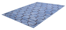 Load image into Gallery viewer, Blauw Tapijt Laagpolig Handgeweven Wollen Vloerkleed - Koho Afghan Modern Kelim 199x151