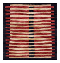 Load image into Gallery viewer, Rood Tapijt Laagpolig Handgeweven Wollen Vloerkleed - Koho Afghan Modern Kelim 147x146