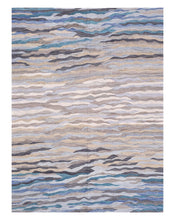 Load image into Gallery viewer, Blauw Tapijt Laagpolig Handgeweven Wollen Vloerkleed - Koho Afghan Modern Kelim 237x138