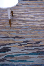 Load image into Gallery viewer, Blauw Tapijt Laagpolig Handgeweven Wollen Vloerkleed - Koho Afghan Modern Kelim 237x138