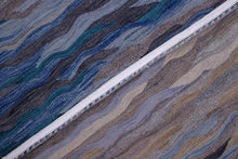 Load image into Gallery viewer, Blauw Tapijt Laagpolig Handgeweven Wollen Vloerkleed - Koho Afghan Modern Kelim 237x138