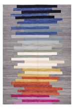 Load image into Gallery viewer, Kleurrijk Tapijt Laagpolig Handgeweven Wollen Vloerkleed - Koho Afghan Modern Kelim 295x205