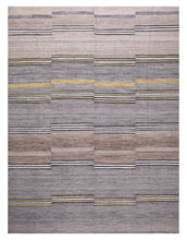 Load image into Gallery viewer, Grijs Tapijt Laagpolig Handgeweven Wollen Vloerkleed - Koho Afghan Modern Kelim 340x256