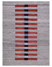 Load image into Gallery viewer, Rood Tapijt Laagpolig Handgeweven Wollen Vloerkleed - Koho Afghan Modern Kelim 289x206