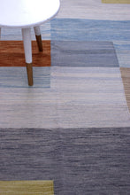 Load image into Gallery viewer, Kleurrijk Tapijt Laagpolig Handgeweven Wollen Vloerkleed - Koho Afghan Modern Kelim 202x148
