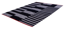 Load image into Gallery viewer, Zwart Tapijt Laagpolig Handgeweven Wollen Vloerkleed - Koho Afghan Modern Kelim 200x155