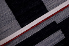 Load image into Gallery viewer, Zwart Tapijt Laagpolig Handgeweven Wollen Vloerkleed - Koho Afghan Modern Kelim 226x159