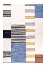 Load image into Gallery viewer, Crème Tapijt Laagpolig Handgeweven Wollen Vloerkleed - Koho Afghan Modern Kelim 298x200