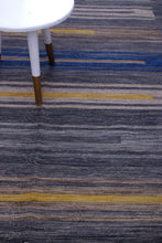 Load image into Gallery viewer, Blauw Tapijt Laagpolig Handgeweven Wollen Vloerkleed - Koho Afghan Modern Kelim 225x155