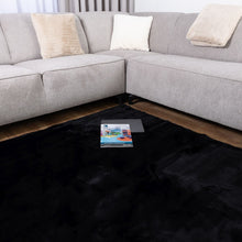 Load image into Gallery viewer, Zwart Tapijt Zacht Hoogpolig Vloerkleed Koho Fluffy