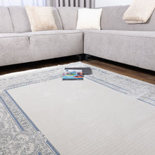 Load image into Gallery viewer, Blauw en Grijs Tapijt Laagpolig Vloerkleed Koho Beige Essence