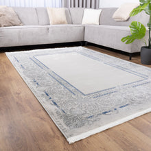 Load image into Gallery viewer, Blauw en Grijs Tapijt Laagpolig Vloerkleed Koho Beige Essence