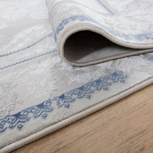 Load image into Gallery viewer, Blauw en Grijs Tapijt Laagpolig Vloerkleed Koho Beige Essence