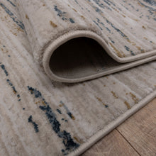 Load image into Gallery viewer, Blauw - Oker Geel - Beige Tapijt Laagpolig Vloerkleed Koho Abstract Reality