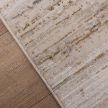 Load image into Gallery viewer, Beige/Goud Tapijt Laagpolig Vloerkleed Koho Abstract Reality