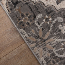 Load image into Gallery viewer, Beige met Grijs Tapijt Bloemen Design Laagpolig Vloerkleed Koho Impressive