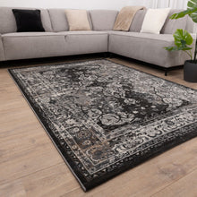 Load image into Gallery viewer, Zwart Tapijt Vintage Design Laagpolig Vloerkleed Koho Impressive