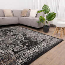 Load image into Gallery viewer, Zwart Tapijt Vintage Design Laagpolig Vloerkleed Koho Impressive