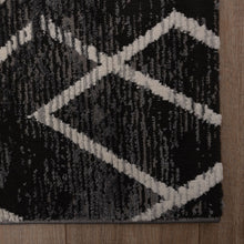 Load image into Gallery viewer, Zwart Tapijt Lijnen Design Laagpolig Vloerkleed Koho Impressive
