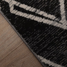 Load image into Gallery viewer, Zwart Tapijt Lijnen Design Laagpolig Vloerkleed Koho Impressive